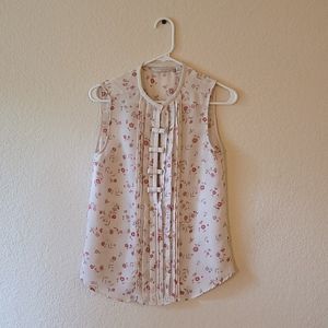 Lauren Conrad cream floral blouse